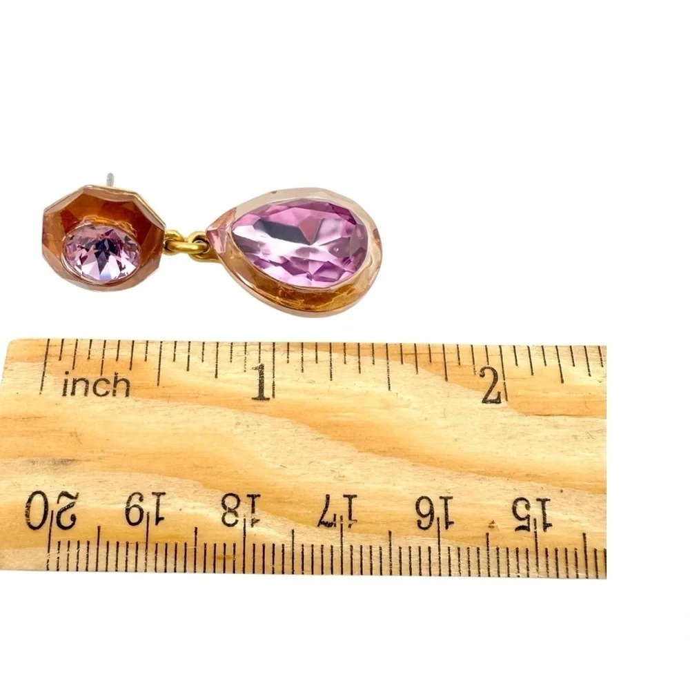 Rare, Retired J. Crew Earrings, Jewel Box Lavender Pink Brown Chunky Vintage